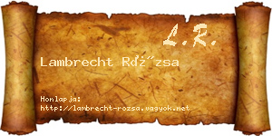 Lambrecht Rózsa névjegykártya